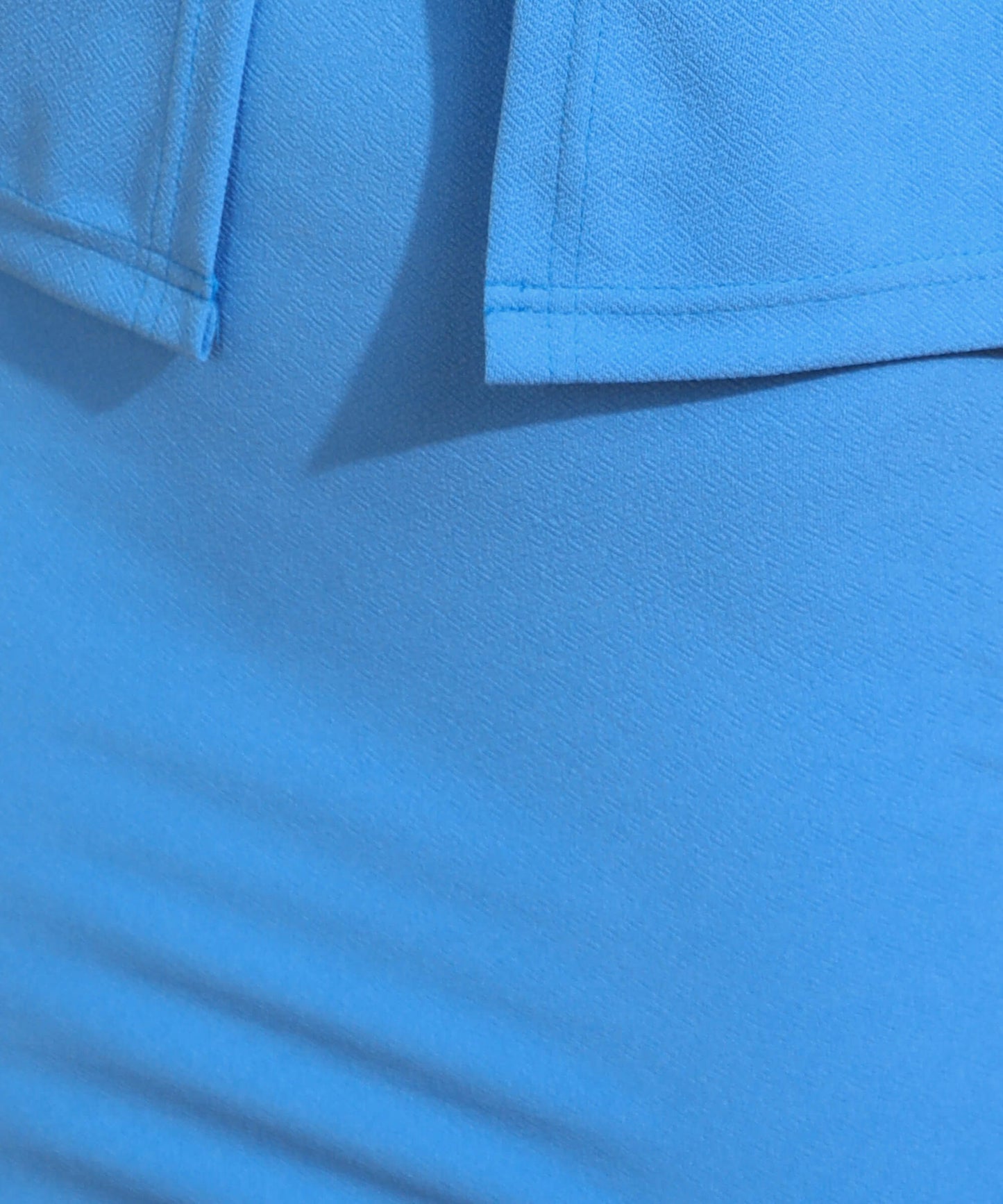 Popwings Women Casual Blue Placket Self Design Silod Top & Slit Skirt Co-Ords Set