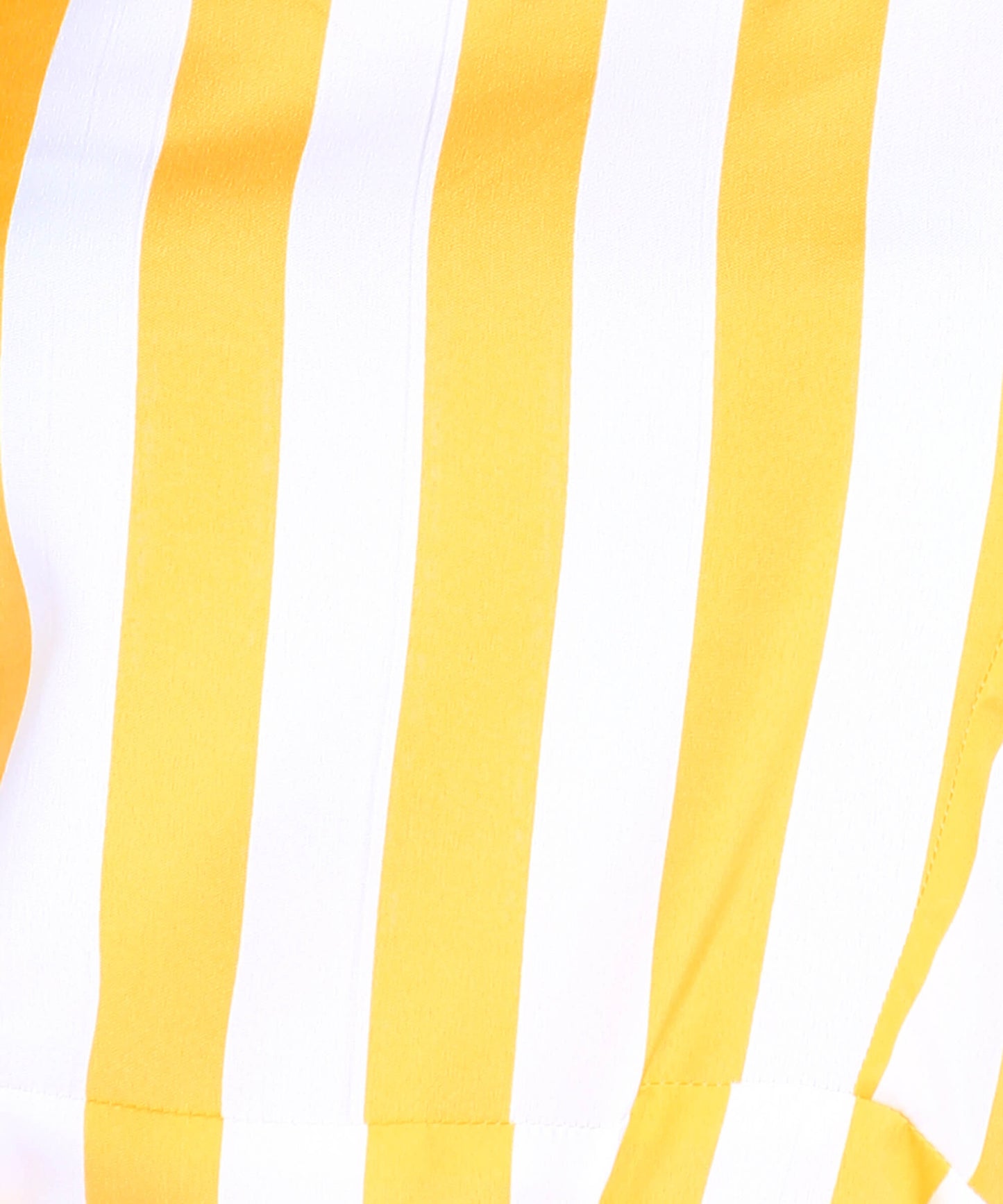 Popwings Women Casual Yellow & White Stripe Long Belt Dress