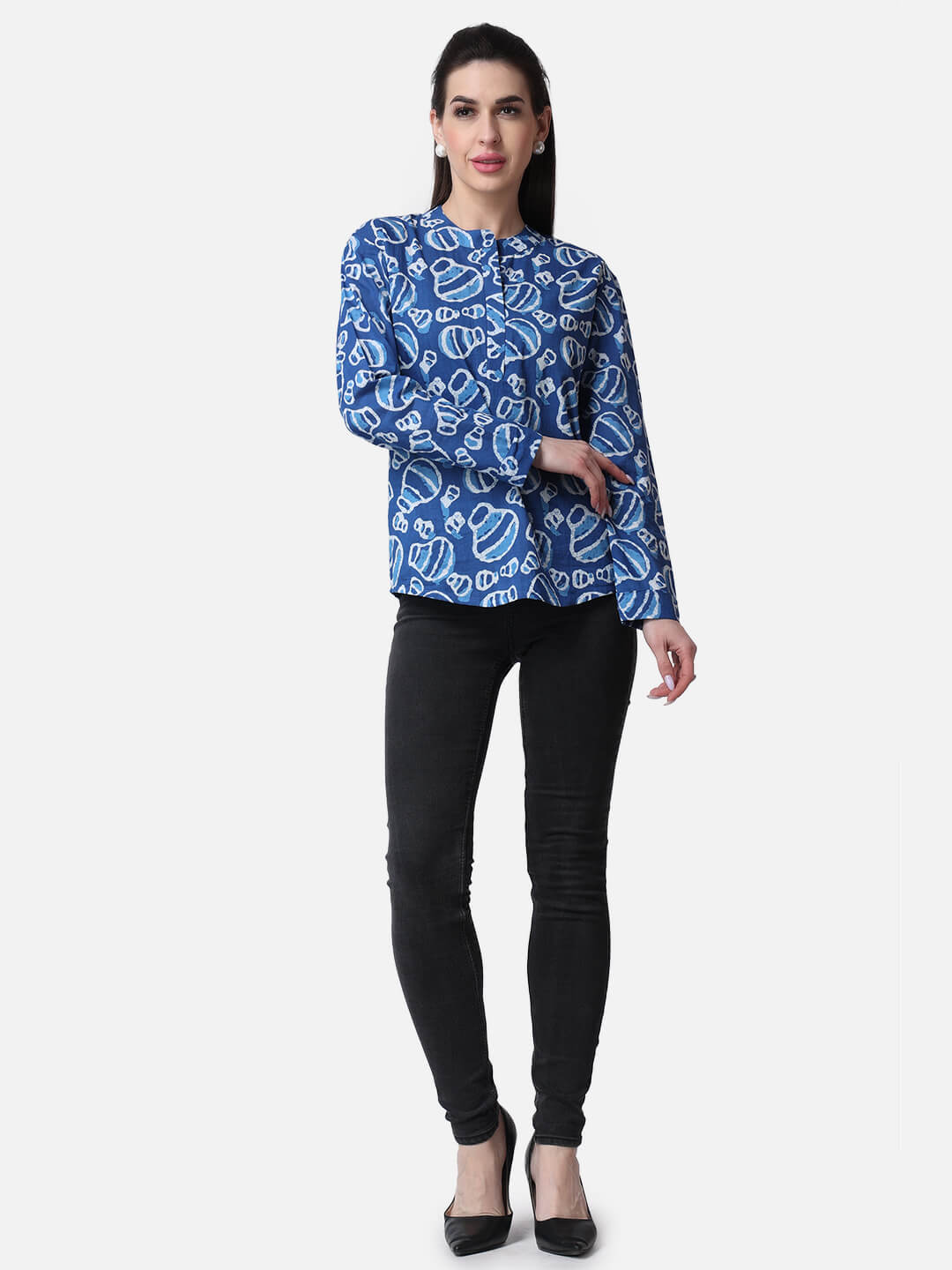 Popwings Casual Pure Cotton Bagru Ethnic Print Women Short kurta