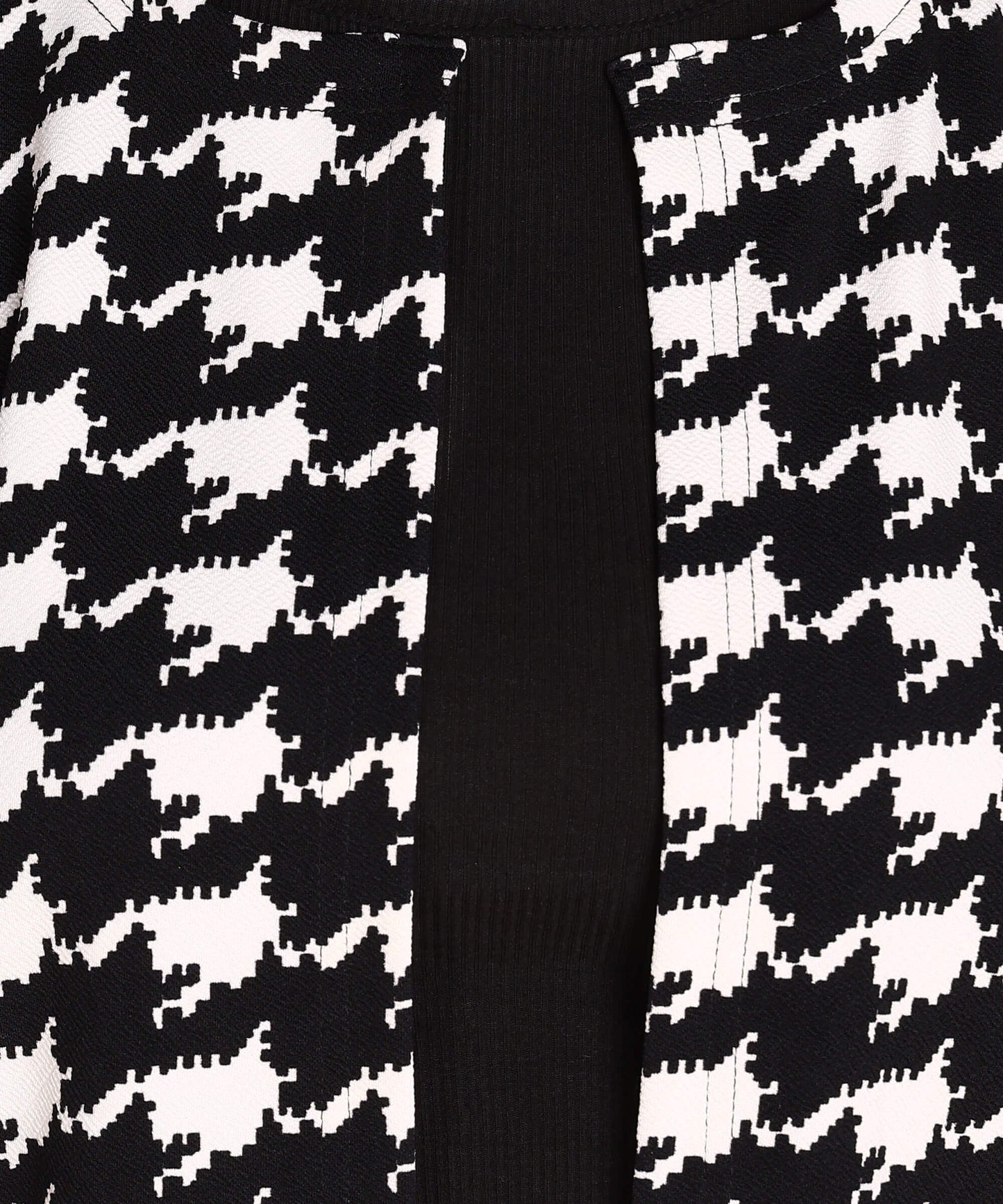 Popwings Women Casual Black & White Printed Open Shrug