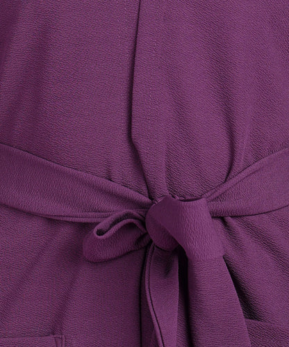 Popwings Women Casual Belt Closure Long Shrug